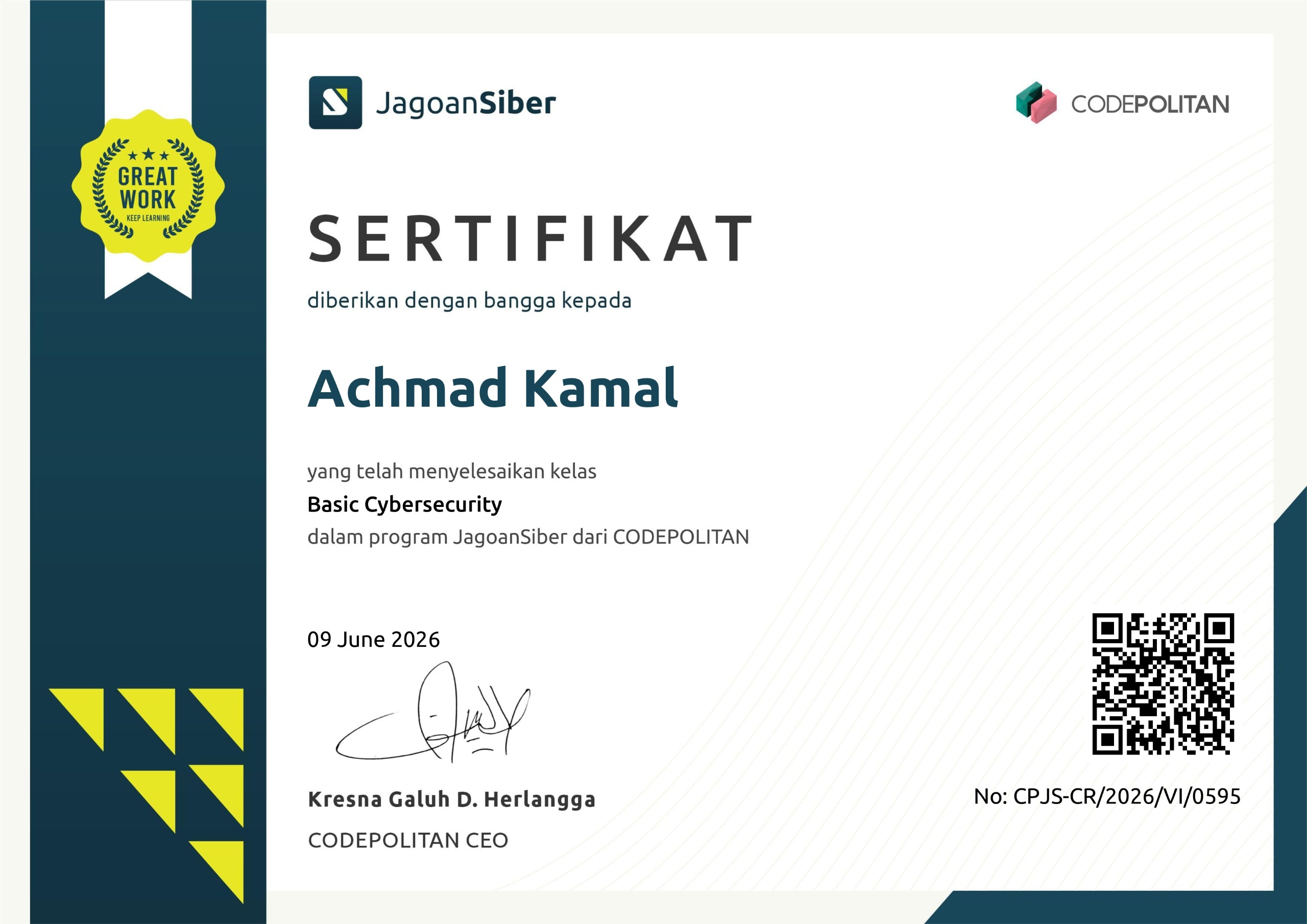 National Seminar Certificate